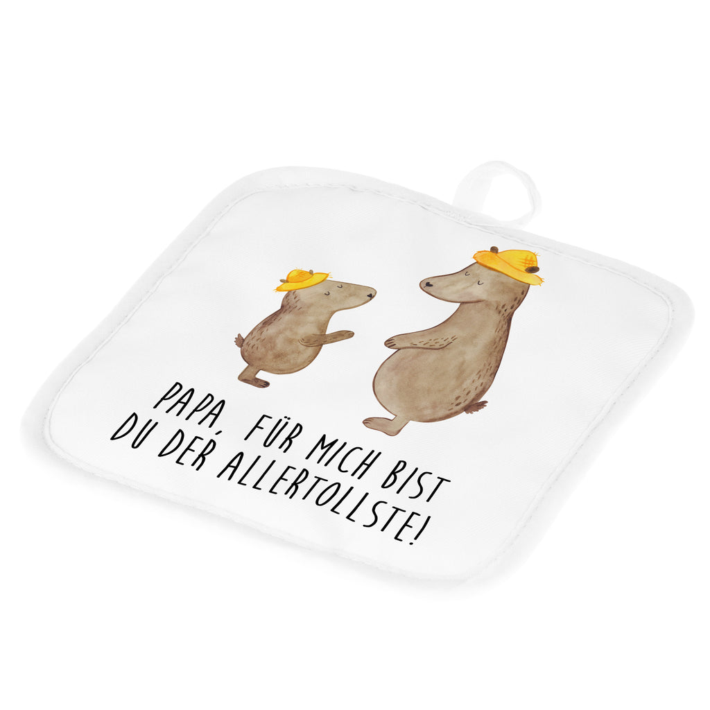 2er Set Topflappen  Bären mit Hut Topflappen, Topfuntersetzer, Ofenhandschuh, Topflappen Set, Topflappen lustig, Topflappen mit Spruch, Familie, Vatertag, Muttertag, Bruder, Schwester, Mama, Papa, Oma, Opa, Bär, Bären, Vater, Papi, Paps, Dad, Daddy, Lieblingsmensch, Sohn, Söhne, Kind, Kinder, Vater-Sohn, Family, Vorbild