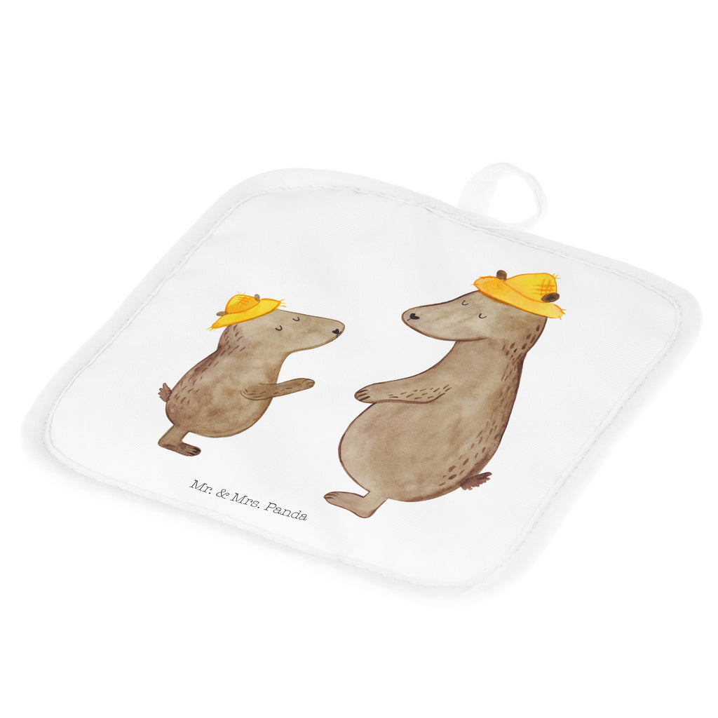 2er Set Topflappen  Bären mit Hut Topflappen, Topfuntersetzer, Ofenhandschuh, Topflappen Set, Topflappen lustig, Topflappen mit Spruch, Familie, Vatertag, Muttertag, Bruder, Schwester, Mama, Papa, Oma, Opa, Bär, Bären, Vater, Papi, Paps, Dad, Daddy, Lieblingsmensch, Sohn, Söhne, Kind, Kinder, Vater-Sohn, Family, Vorbild