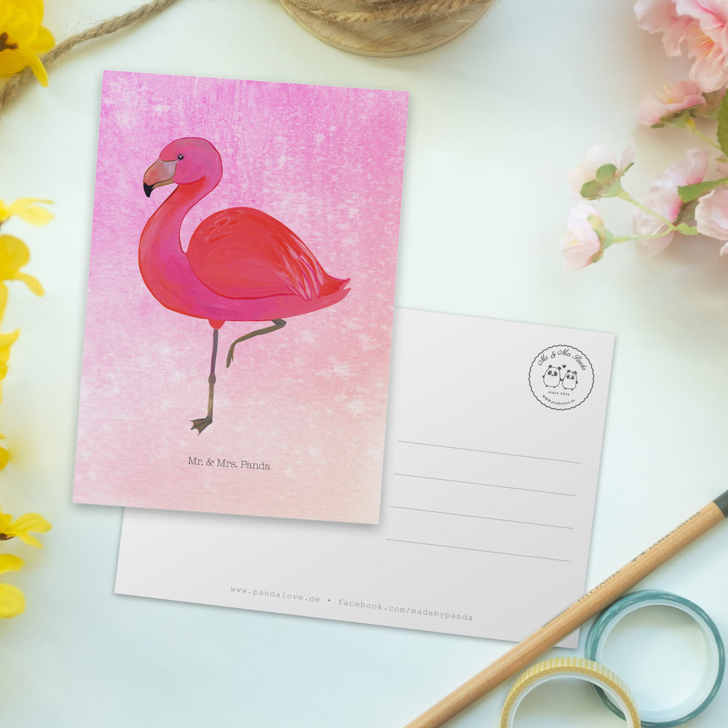Postkarte Flamingo classic Geschenkkarte, Grußkarte, Karte, Einladung, Ansichtskarte, Geburtstagskarte, Einladungskarte, Dankeskarte, Flamingo, Einzigartig, Selbstliebe, Stolz, ich, für mich, Spruch, Freundin, Freundinnen, Außenseiter, Sohn, Tochter, Geschwister