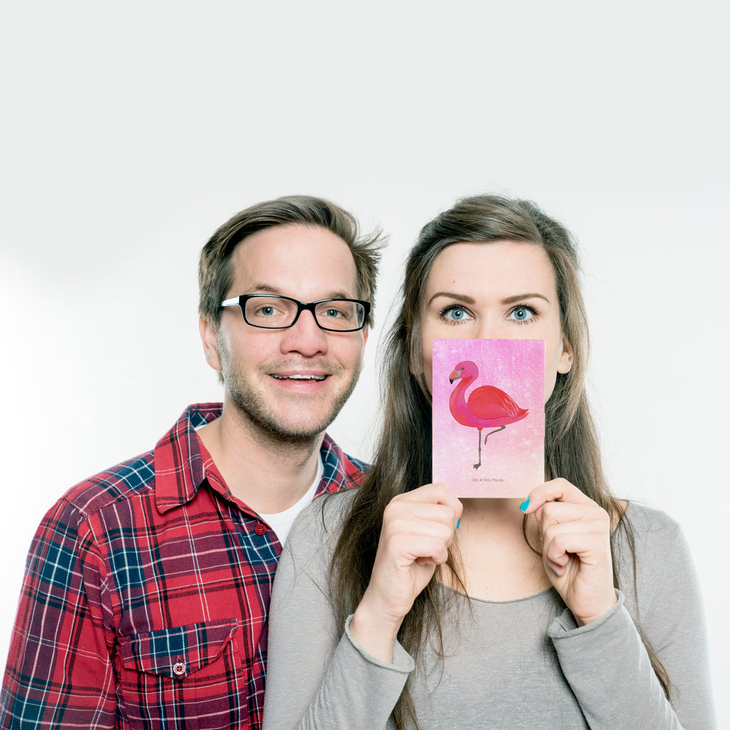 Postkarte Flamingo classic Geschenkkarte, Grußkarte, Karte, Einladung, Ansichtskarte, Geburtstagskarte, Einladungskarte, Dankeskarte, Flamingo, Einzigartig, Selbstliebe, Stolz, ich, für mich, Spruch, Freundin, Freundinnen, Außenseiter, Sohn, Tochter, Geschwister