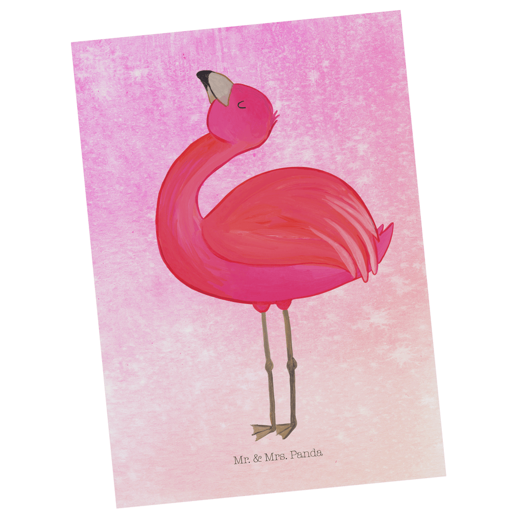 Postkarte Flamingo stolz Geschenkkarte, Grußkarte, Karte, Einladung, Ansichtskarte, Geburtstagskarte, Einladungskarte, Flamingo, stolz, Freude, Selbstliebe, Selbstakzeptanz, Freundin, beste Freundin, Tochter, Mama, Schwester