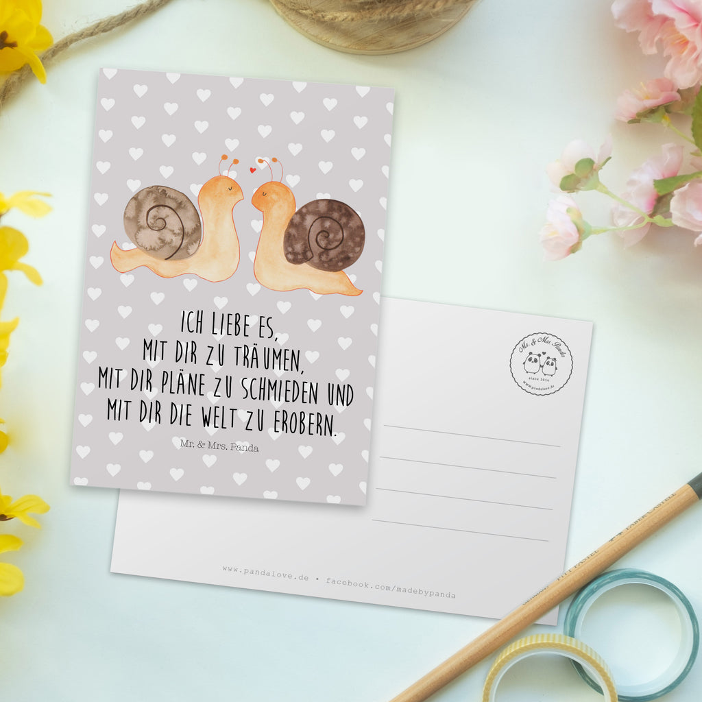 Postkarte Schnecken Liebe Geschenkkarte, Grußkarte, Karte, Einladung, Ansichtskarte, Geburtstagskarte, Einladungskarte, Liebe, Partner, Freund, Freundin, Ehemann, Ehefrau, Heiraten, Verlobung, Heiratsantrag, Liebesgeschenk, Jahrestag, Hocheitstag