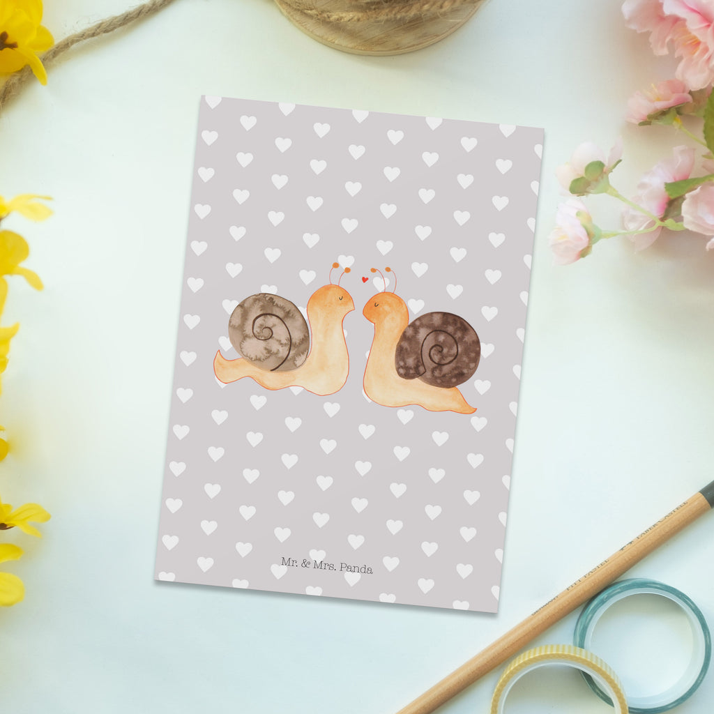 Postkarte Schnecken Liebe Geschenkkarte, Grußkarte, Karte, Einladung, Ansichtskarte, Geburtstagskarte, Einladungskarte, Liebe, Partner, Freund, Freundin, Ehemann, Ehefrau, Heiraten, Verlobung, Heiratsantrag, Liebesgeschenk, Jahrestag, Hocheitstag