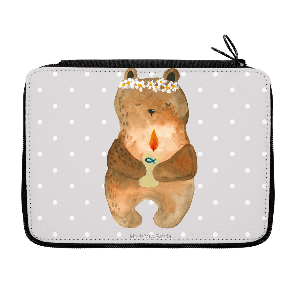 Federmappe Kommunion-Bär Federmappe, Stiftetasche, Stifte Etui, Schule, Einschulung, Geschenk, Kind, Schüler, Schülerin, Stifterolle, Federmäppchen, Motiv, Grundschule, Federmäppchen bedruckt, Büro Stifte Etui, Bestückte Federmappe, Kinder Federmappe, Federmappe Einschulung, Bär, Teddy, Teddybär, Kommunion, Gottes Segen, Taufkerze, katholisch