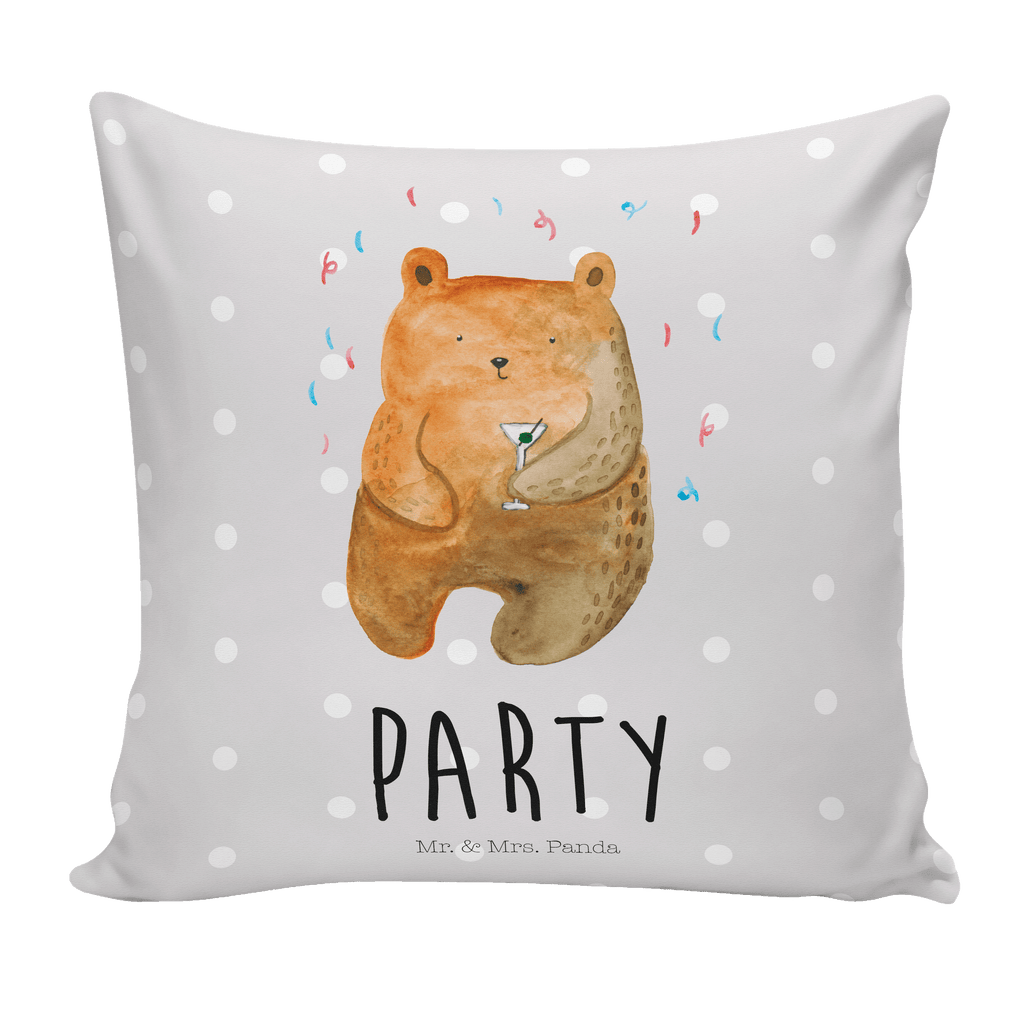 40x40 Kissen Bär Party Kissenhülle, Kopfkissen, Sofakissen, Dekokissen, Motivkissen, Bär, Teddy, Teddybär, Geburtstag, Geburtstagsgeschenk, Geschenk, Party, Feiern, Abfeiern, Mitbringsel, Gute Laune, Lustig