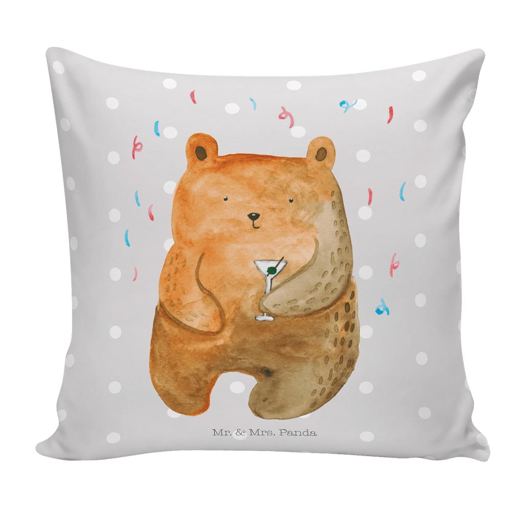 40x40 Kissen Bär Party Kissenhülle, Kopfkissen, Sofakissen, Dekokissen, Motivkissen, Bär, Teddy, Teddybär, Geburtstag, Geburtstagsgeschenk, Geschenk, Party, Feiern, Abfeiern, Mitbringsel, Gute Laune, Lustig