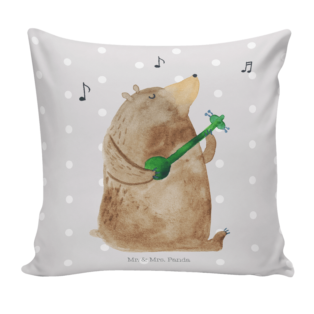 40x40 Kissen Bär Gitarre Kissenhülle, Kopfkissen, Sofakissen, Dekokissen, Motivkissen, Bär, Teddy, Teddybär