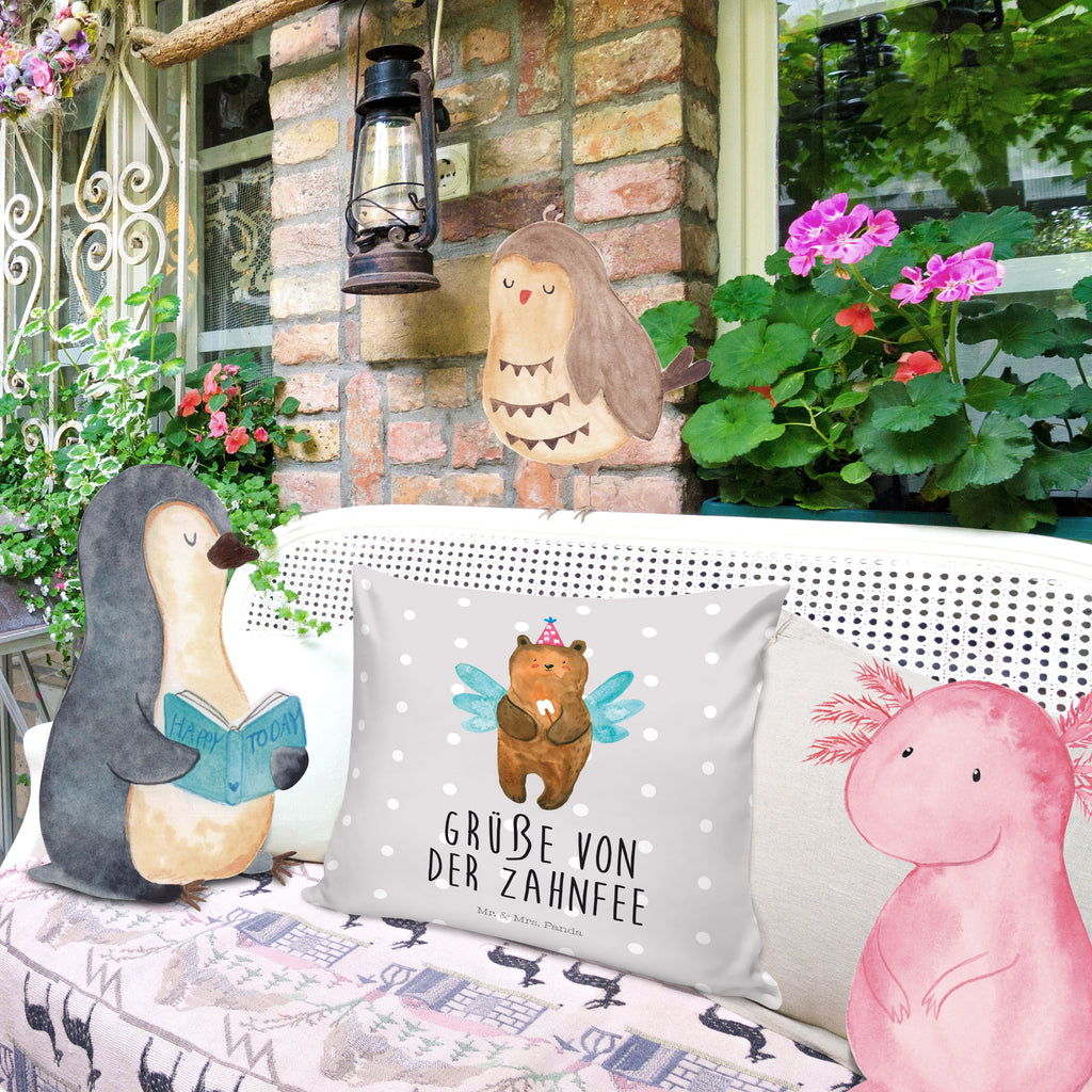 40x40 Kissen Zahnfee Bär Kissenhülle, Kopfkissen, Sofakissen, Dekokissen, Motivkissen, Bär, Teddy, Teddybär, Zahnfee, Fee, Milchzahn, Erster Zahn