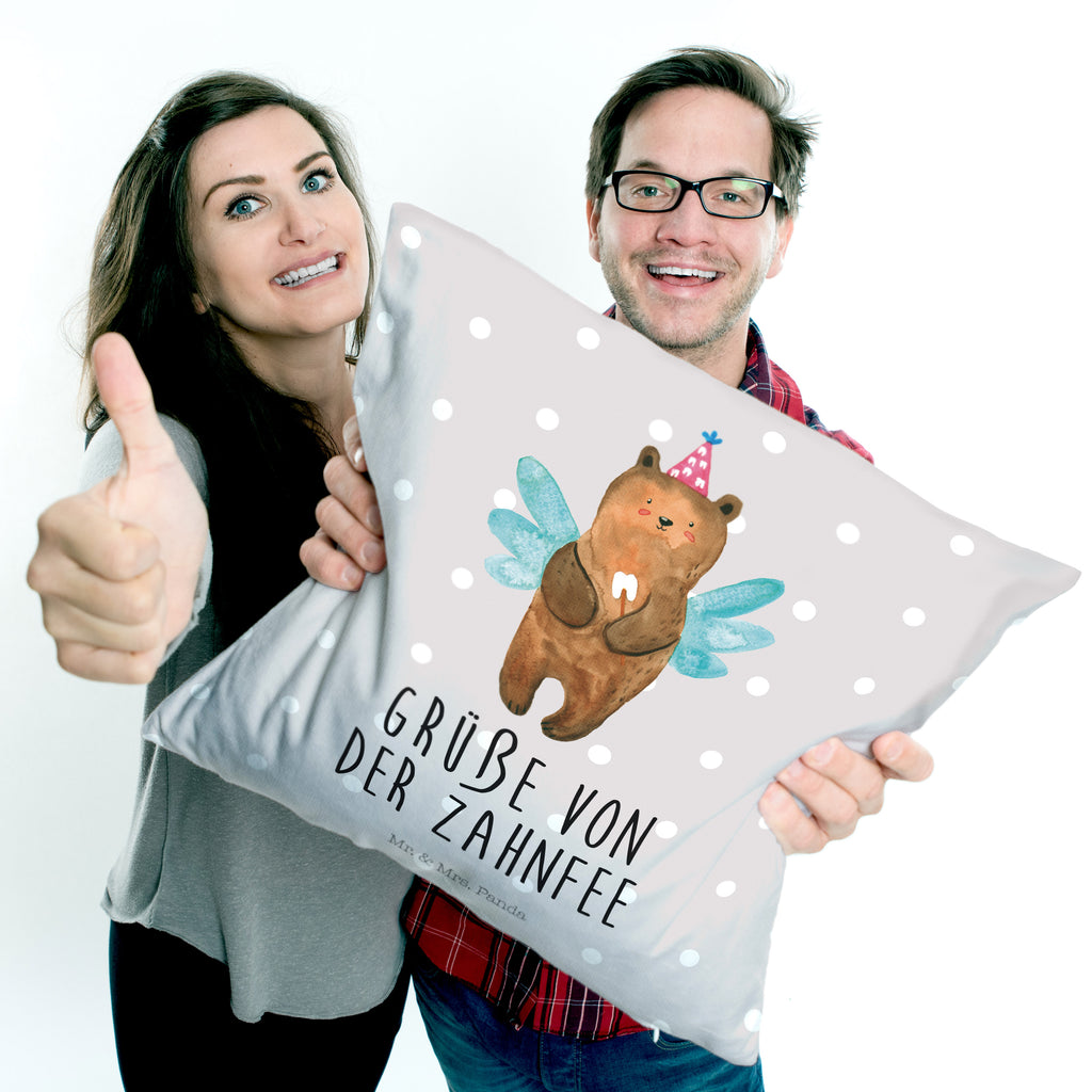 40x40 Kissen Zahnfee Bär Kissenhülle, Kopfkissen, Sofakissen, Dekokissen, Motivkissen, Bär, Teddy, Teddybär, Zahnfee, Fee, Milchzahn, Erster Zahn