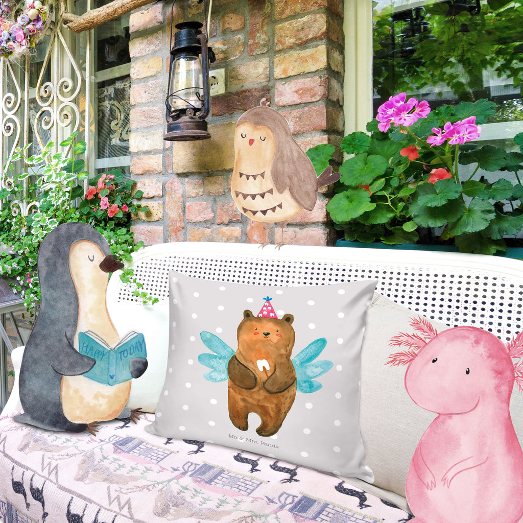 40x40 Kissen Zahnfee Bär Kissenhülle, Kopfkissen, Sofakissen, Dekokissen, Motivkissen, Bär, Teddy, Teddybär, Zahnfee, Fee, Milchzahn, Erster Zahn