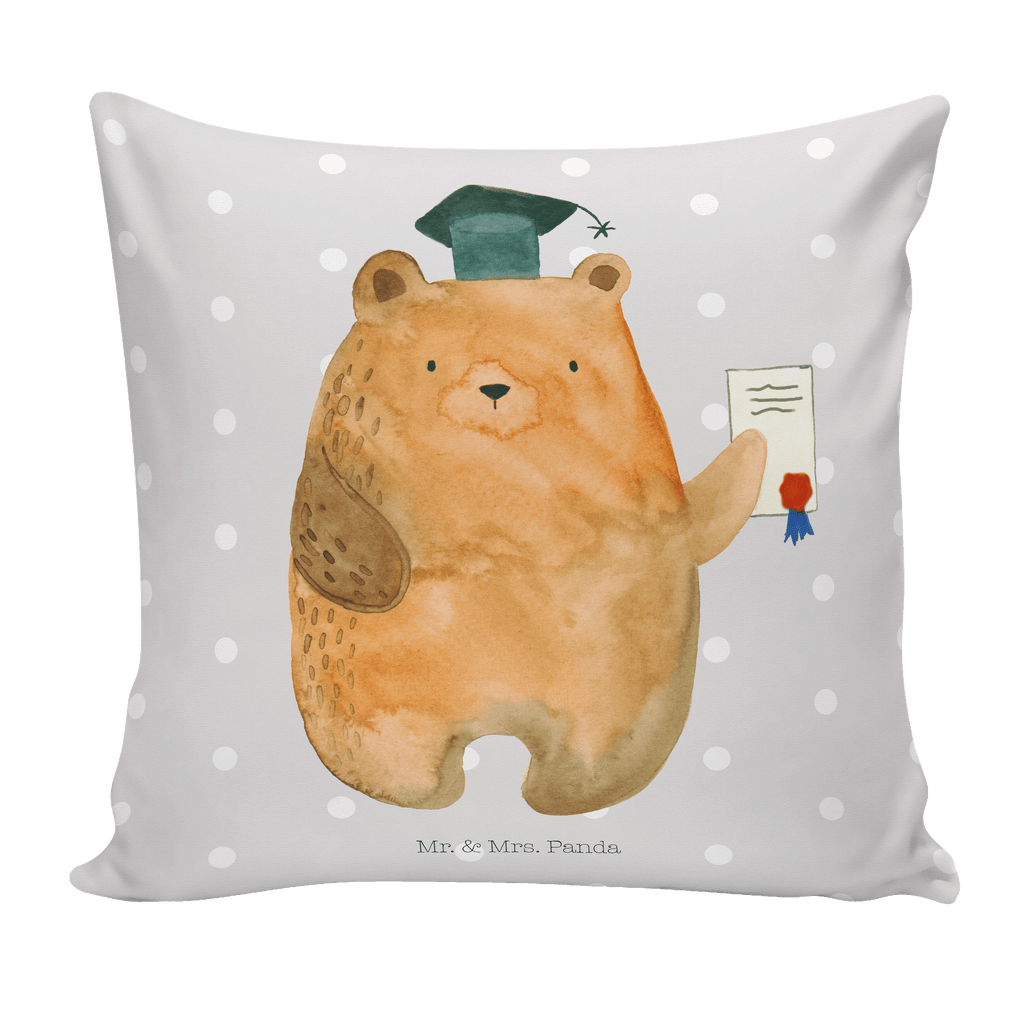 40x40 Kissen Prüfungsbär Kissenhülle, Kopfkissen, Sofakissen, Dekokissen, Motivkissen, Bär, Teddy, Teddybär, Abitur, Prüfungen, Prüfung bestanden, Abschluss, Zeugnis, Abschlusszeugnis
