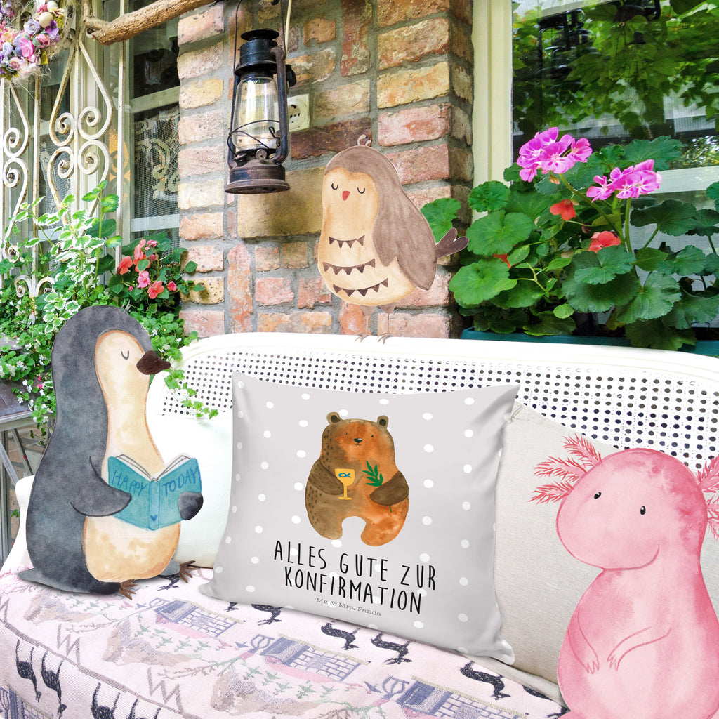 40x40 Kissen Konfirmation-Bär Kissenhülle, Kopfkissen, Sofakissen, Dekokissen, Motivkissen, Bär, Teddy, Teddybär, Konfirmation, Kirche, evangelisch, Gottesdienst