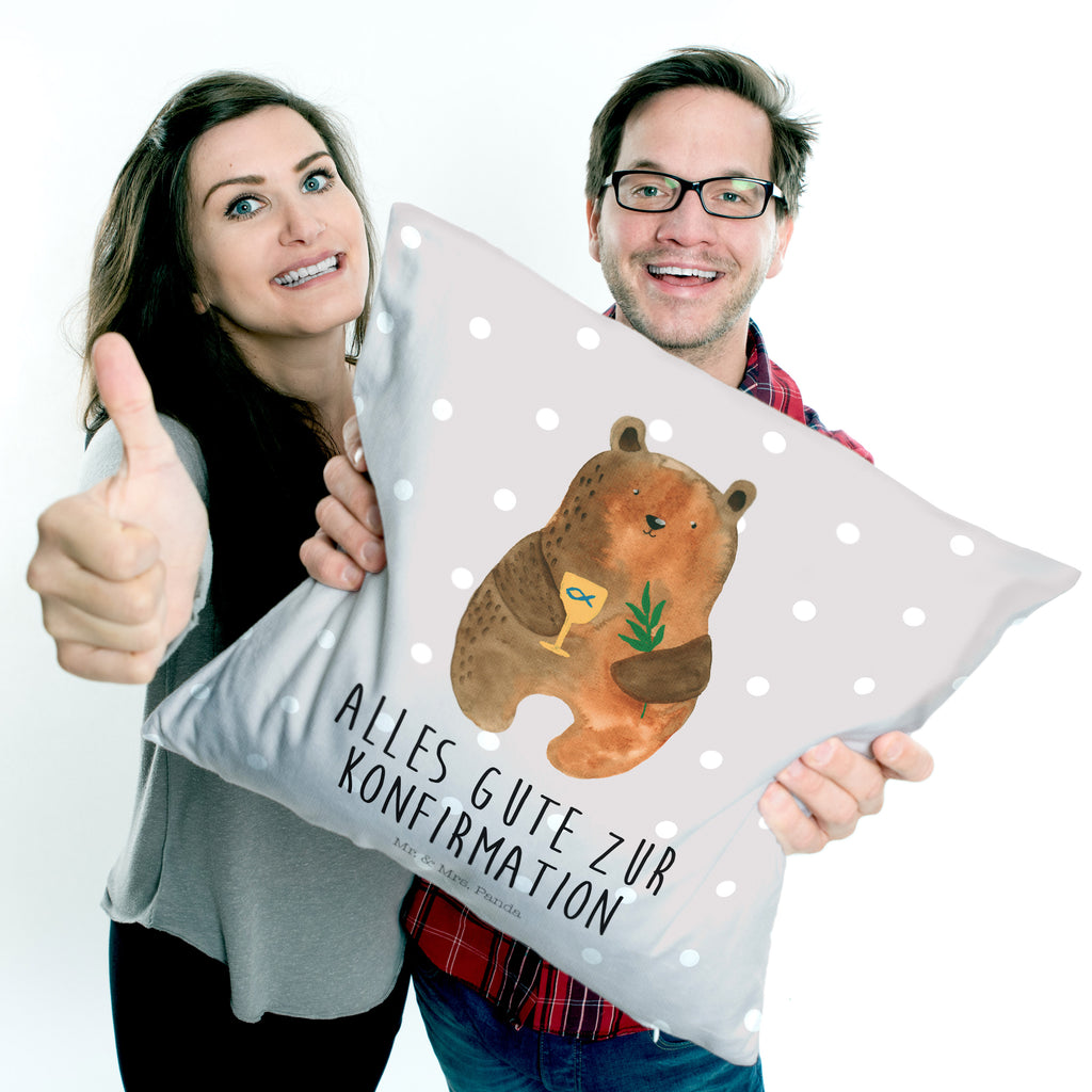 40x40 Kissen Konfirmation-Bär Kissenhülle, Kopfkissen, Sofakissen, Dekokissen, Motivkissen, Bär, Teddy, Teddybär, Konfirmation, Kirche, evangelisch, Gottesdienst