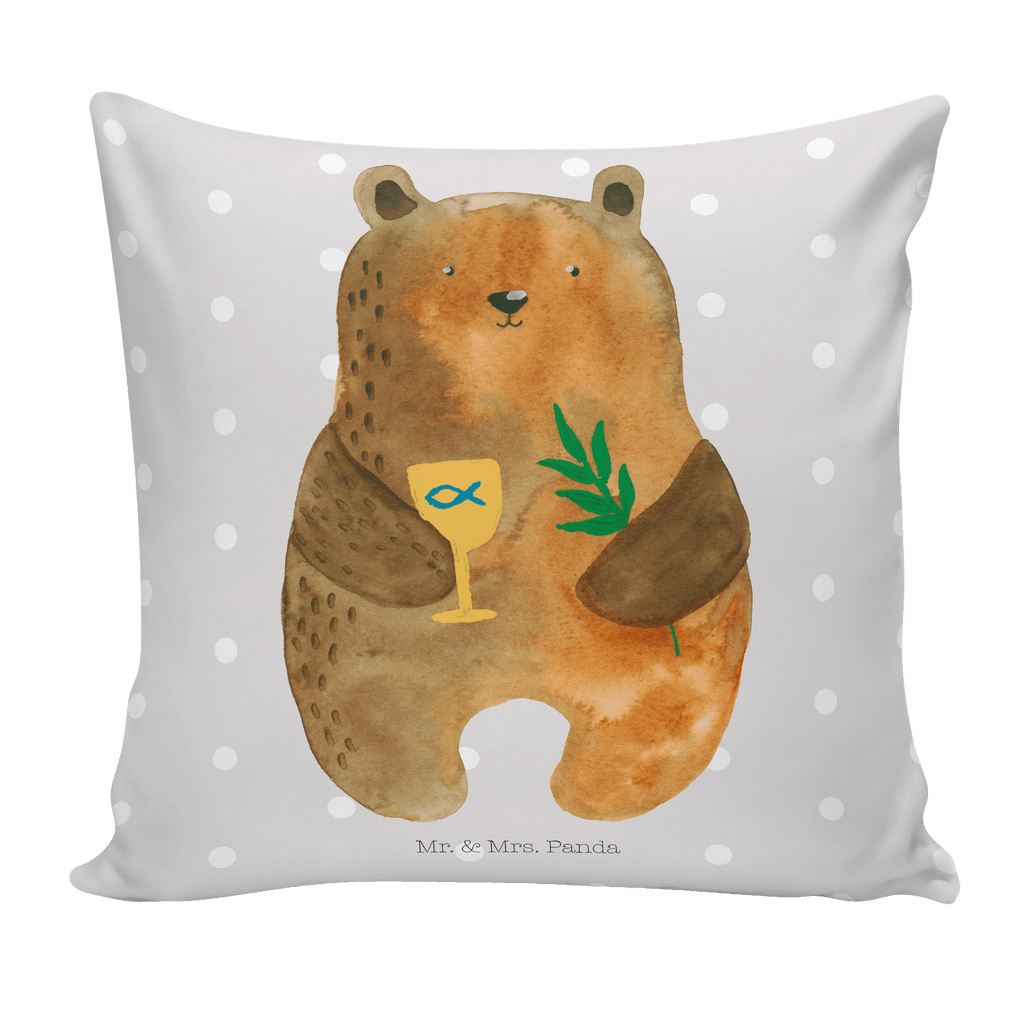 40x40 Kissen Konfirmation-Bär Kissenhülle, Kopfkissen, Sofakissen, Dekokissen, Motivkissen, Bär, Teddy, Teddybär, Konfirmation, Kirche, evangelisch, Gottesdienst