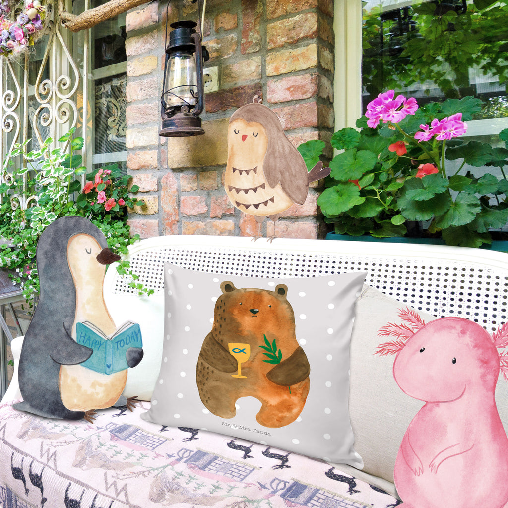 40x40 Kissen Konfirmation-Bär Kissenhülle, Kopfkissen, Sofakissen, Dekokissen, Motivkissen, Bär, Teddy, Teddybär, Konfirmation, Kirche, evangelisch, Gottesdienst