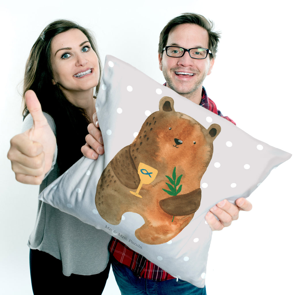 40x40 Kissen Konfirmation-Bär Kissenhülle, Kopfkissen, Sofakissen, Dekokissen, Motivkissen, Bär, Teddy, Teddybär, Konfirmation, Kirche, evangelisch, Gottesdienst