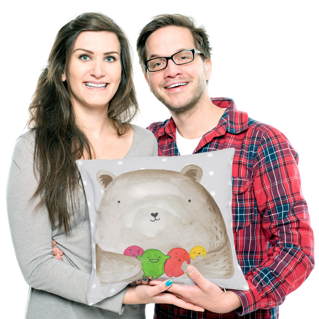 40x40 Kissen Bär Gefühl Kissenhülle, Kopfkissen, Sofakissen, Dekokissen, Motivkissen, Bär, Teddy, Teddybär, Wahnsinn, Verrückt, Durchgedreht