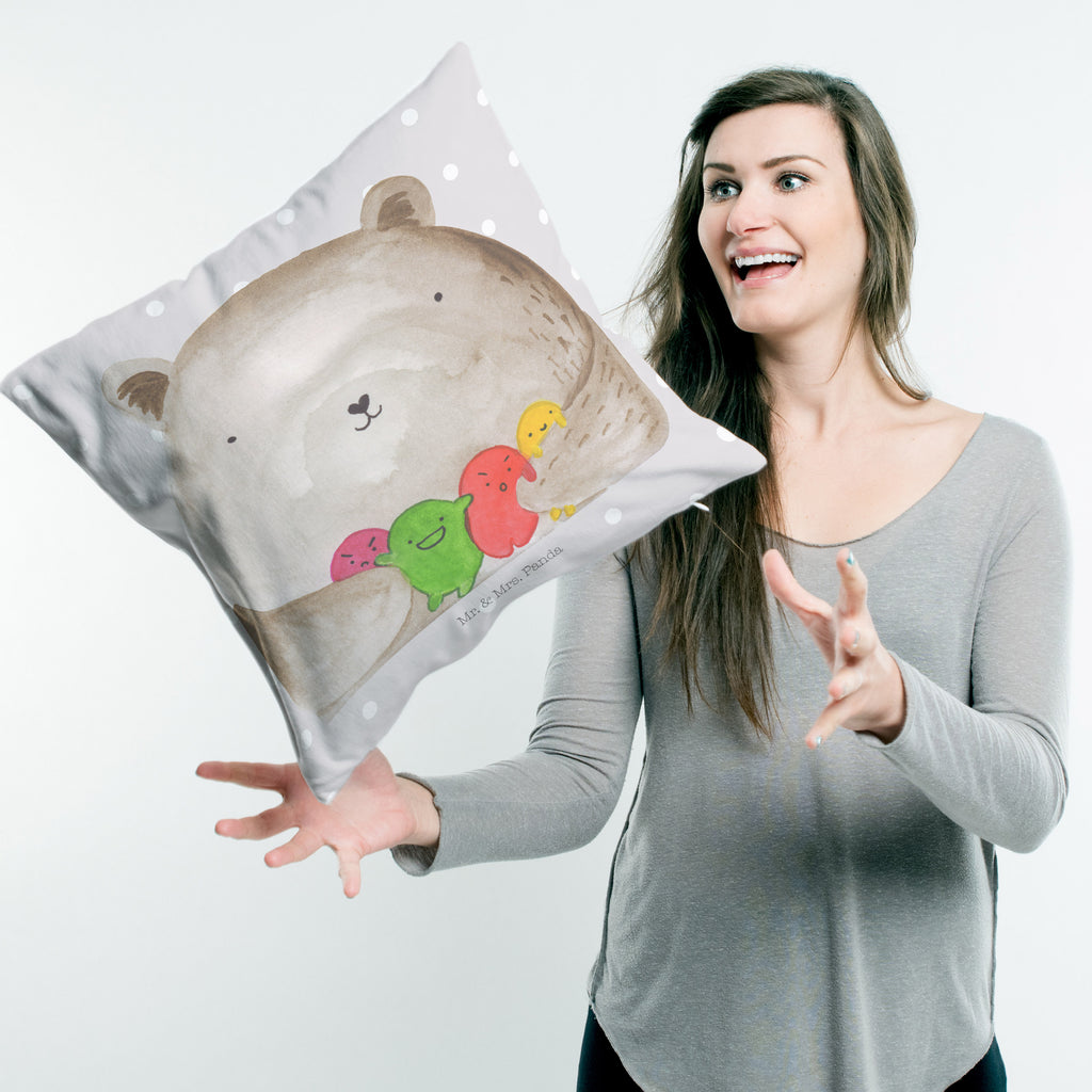 40x40 Kissen Bär Gefühl Kissenhülle, Kopfkissen, Sofakissen, Dekokissen, Motivkissen, Bär, Teddy, Teddybär, Wahnsinn, Verrückt, Durchgedreht