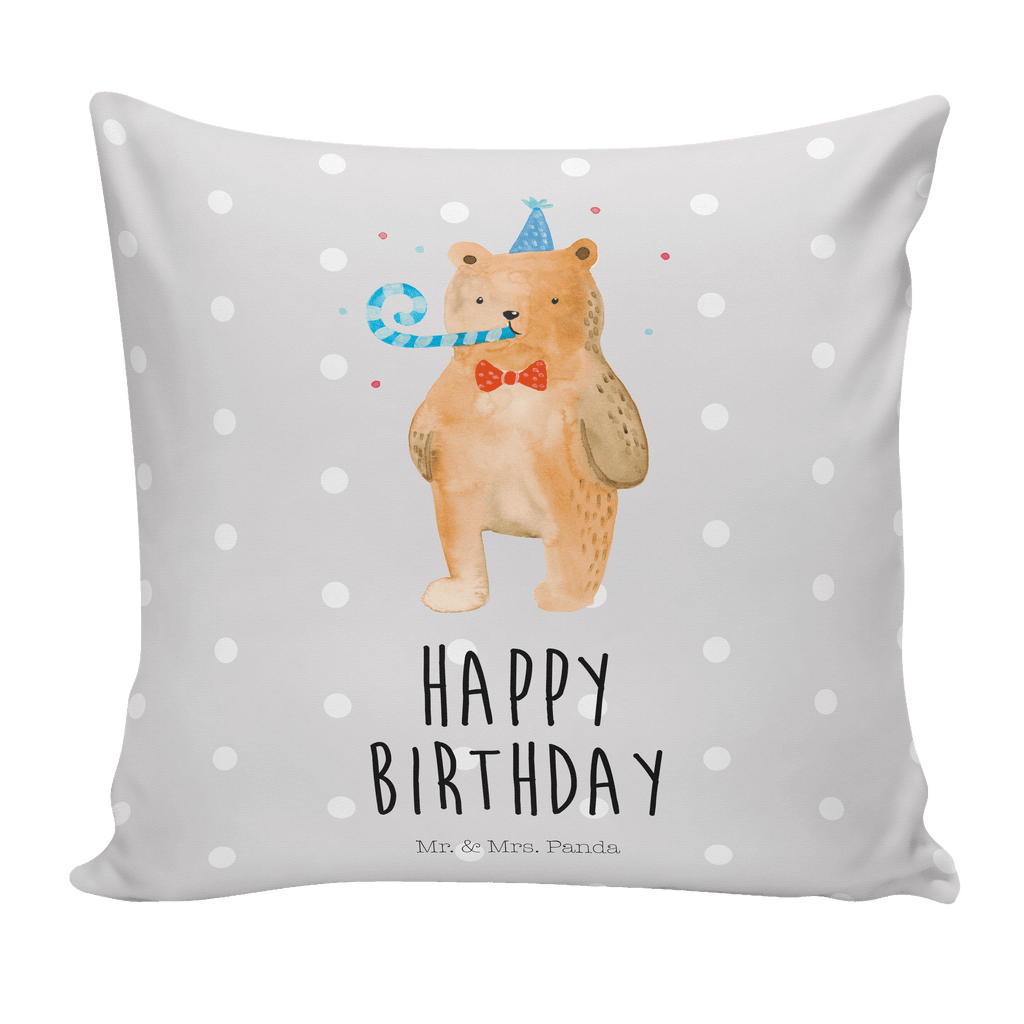 40x40 Kissen Birthday Bär Kissenhülle, Kopfkissen, Sofakissen, Dekokissen, Motivkissen, Bär, Teddy, Teddybär, Happy Birthday, Alles Gute, Glückwunsch, Geburtstag