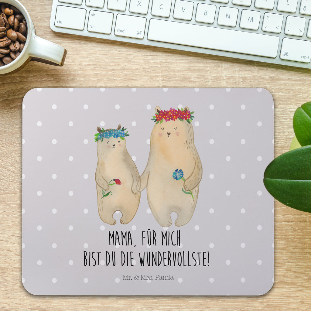 Mauspad Bären mit Blumenkranz Mousepad, Computer zubehör, Büroausstattung, PC Zubehör, Arbeitszimmer, Mauspad, Einzigartiges Mauspad, Designer Mauspad, Familie, Vatertag, Muttertag, Bruder, Schwester, Mama, Papa, Oma, Opa, Bär, Bären, Mutter, Mutti, Mami, Lieblingsmensch, Lieblingsmama, beste Mutter, weltbeste Mama, Geschenk Mama. Muttertag, Tochter, Kind, Kinder, Töchter, Family, Vorbild