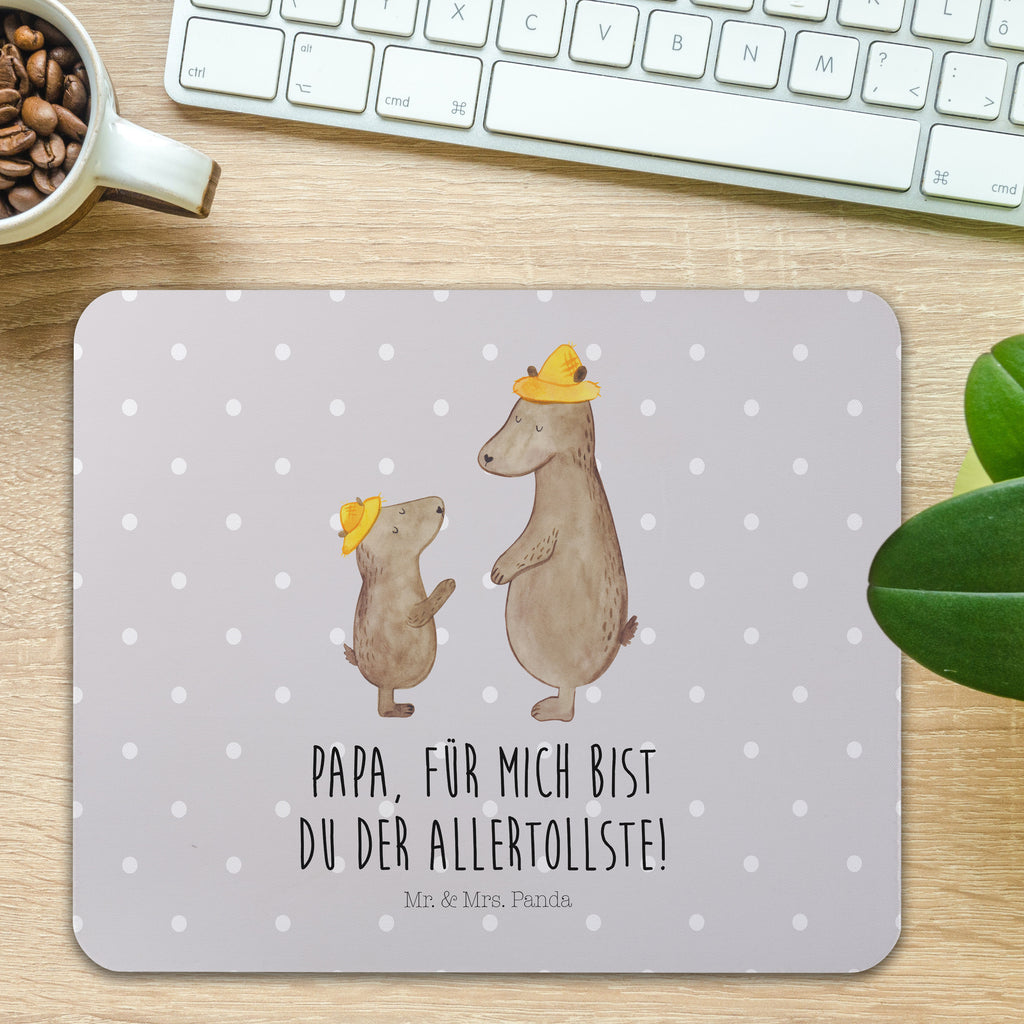 Mauspad Bären mit Hut Mousepad, Computer zubehör, Büroausstattung, PC Zubehör, Arbeitszimmer, Mauspad, Einzigartiges Mauspad, Designer Mauspad, Familie, Vatertag, Muttertag, Bruder, Schwester, Mama, Papa, Oma, Opa, Bär, Bären, Vater, Papi, Paps, Dad, Daddy, Lieblingsmensch, Sohn, Söhne, Kind, Kinder, Vater-Sohn, Family, Vorbild