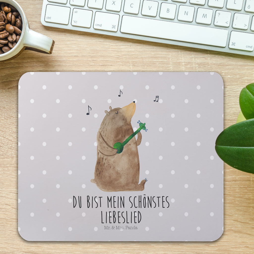 Mauspad Bär Lied Mousepad, Computer zubehör, Büroausstattung, PC Zubehör, Arbeitszimmer, Mauspad, Einzigartiges Mauspad, Designer Mauspad, Bär, Teddy, Teddybär, Bärchen, Bear, Liebeslied, Lied, Song, Valentinstag, Valentine, Geschenk, Partner, Liebe, Freundin, Frau, Herz, Spruch