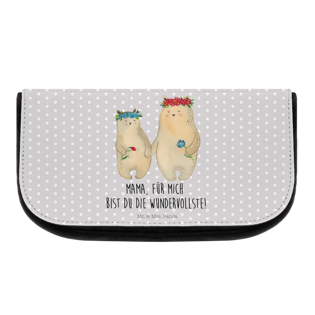 Kosmetiktasche Bären mit Blumenkranz Kosmetikbeutel, Kulturtasche, Kulturbeutel, Schminktasche, Make-Up Tasche, Familie, Vatertag, Muttertag, Bruder, Schwester, Mama, Papa, Oma, Opa, Bär, Bären, Mutter, Mutti, Mami, Lieblingsmensch, Lieblingsmama, beste Mutter, weltbeste Mama, Geschenk Mama. Muttertag, Tochter, Kind, Kinder, Töchter, Family, Vorbild
