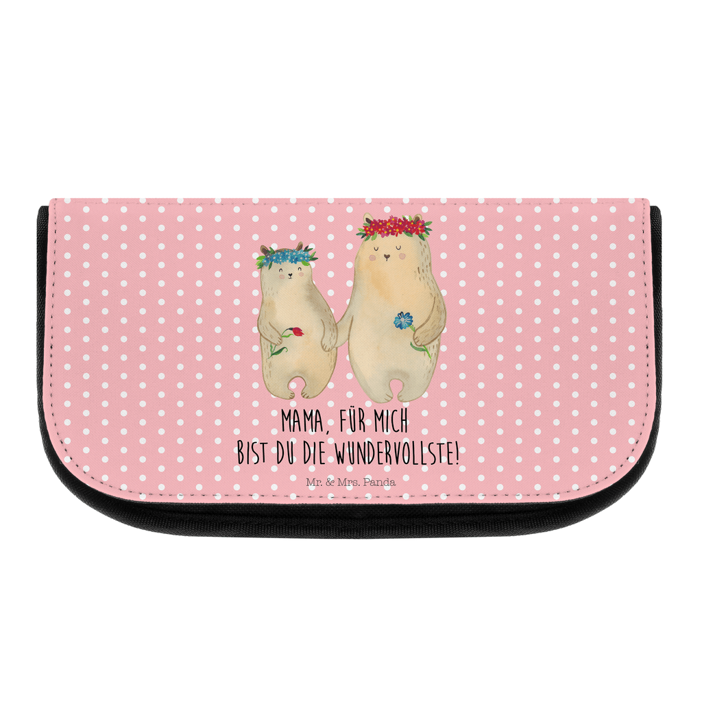 Kosmetiktasche Bären mit Blumenkranz Kosmetikbeutel, Kulturtasche, Kulturbeutel, Schminktasche, Make-Up Tasche, Familie, Vatertag, Muttertag, Bruder, Schwester, Mama, Papa, Oma, Opa, Bär, Bären, Mutter, Mutti, Mami, Lieblingsmensch, Lieblingsmama, beste Mutter, weltbeste Mama, Geschenk Mama. Muttertag, Tochter, Kind, Kinder, Töchter, Family, Vorbild