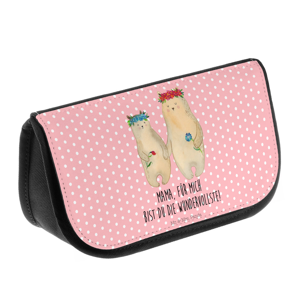 Kosmetiktasche Bären mit Blumenkranz Kosmetikbeutel, Kulturtasche, Kulturbeutel, Schminktasche, Make-Up Tasche, Familie, Vatertag, Muttertag, Bruder, Schwester, Mama, Papa, Oma, Opa, Bär, Bären, Mutter, Mutti, Mami, Lieblingsmensch, Lieblingsmama, beste Mutter, weltbeste Mama, Geschenk Mama. Muttertag, Tochter, Kind, Kinder, Töchter, Family, Vorbild
