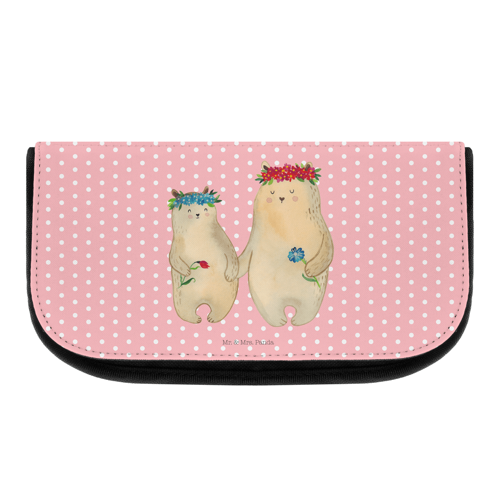 Kosmetiktasche Bären mit Blumenkranz Kosmetikbeutel, Kulturtasche, Kulturbeutel, Schminktasche, Make-Up Tasche, Familie, Vatertag, Muttertag, Bruder, Schwester, Mama, Papa, Oma, Opa, Bär, Bären, Mutter, Mutti, Mami, Lieblingsmensch, Lieblingsmama, beste Mutter, weltbeste Mama, Geschenk Mama. Muttertag, Tochter, Kind, Kinder, Töchter, Family, Vorbild