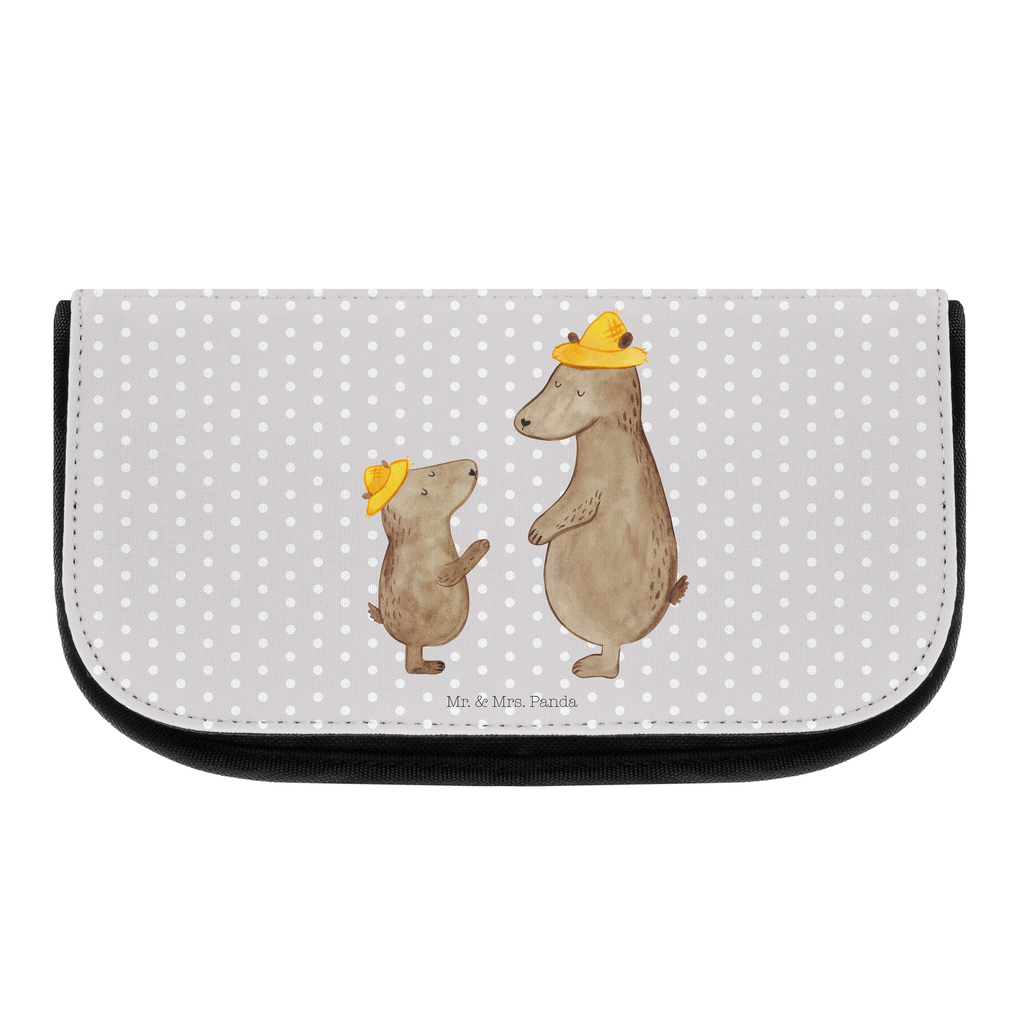 Kosmetiktasche Bären mit Hut Kosmetikbeutel, Kulturtasche, Kulturbeutel, Schminktasche, Make-Up Tasche, Familie, Vatertag, Muttertag, Bruder, Schwester, Mama, Papa, Oma, Opa, Bär, Bären, Vater, Papi, Paps, Dad, Daddy, Lieblingsmensch, Sohn, Söhne, Kind, Kinder, Vater-Sohn, Family, Vorbild