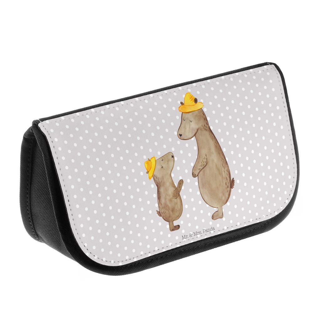 Kosmetiktasche Bären mit Hut Kosmetikbeutel, Kulturtasche, Kulturbeutel, Schminktasche, Make-Up Tasche, Familie, Vatertag, Muttertag, Bruder, Schwester, Mama, Papa, Oma, Opa, Bär, Bären, Vater, Papi, Paps, Dad, Daddy, Lieblingsmensch, Sohn, Söhne, Kind, Kinder, Vater-Sohn, Family, Vorbild
