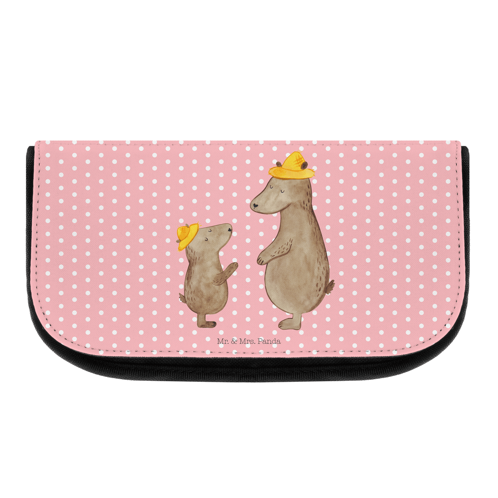 Kosmetiktasche Bären mit Hut Kosmetikbeutel, Kulturtasche, Kulturbeutel, Schminktasche, Make-Up Tasche, Familie, Vatertag, Muttertag, Bruder, Schwester, Mama, Papa, Oma, Opa, Bär, Bären, Vater, Papi, Paps, Dad, Daddy, Lieblingsmensch, Sohn, Söhne, Kind, Kinder, Vater-Sohn, Family, Vorbild