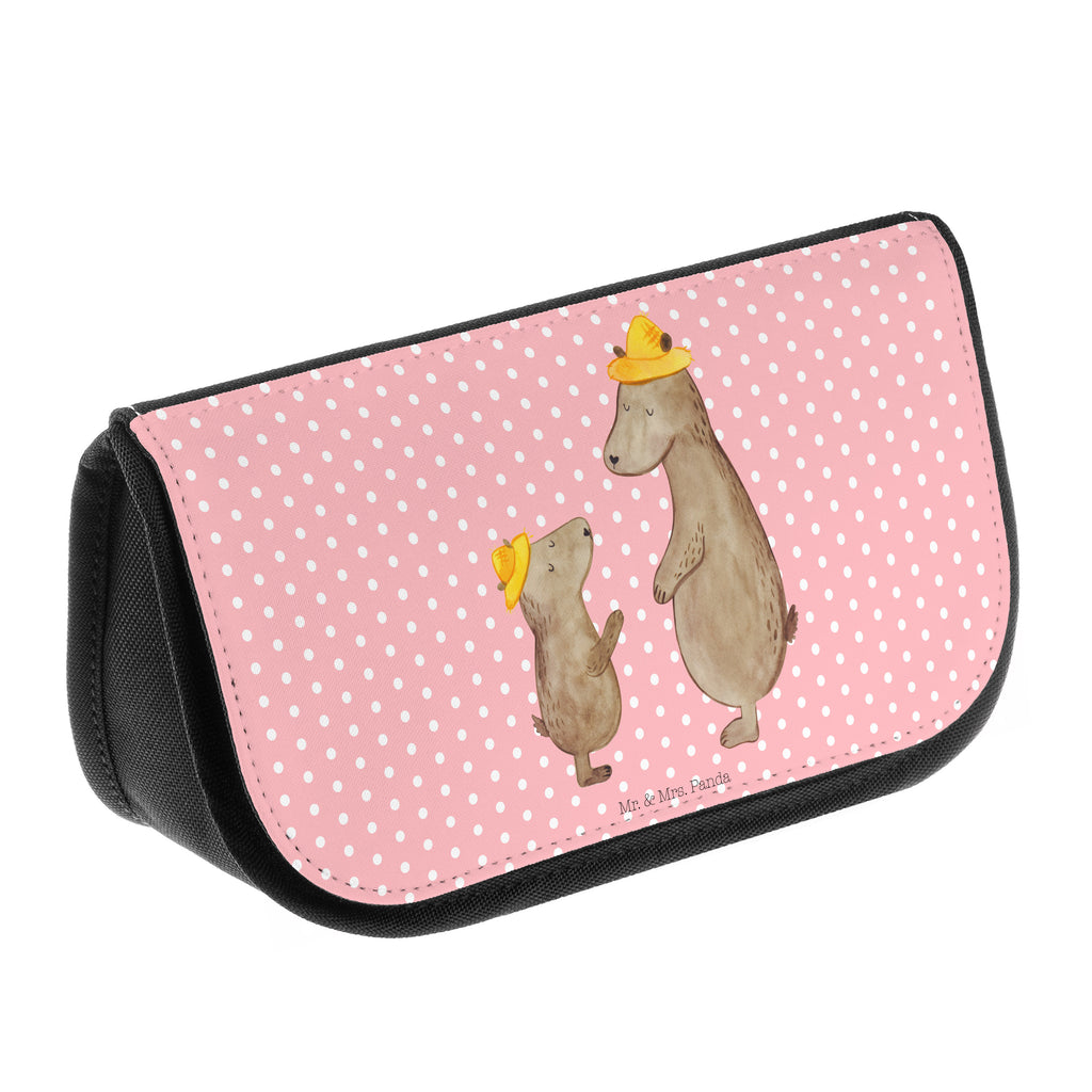 Kosmetiktasche Bären mit Hut Kosmetikbeutel, Kulturtasche, Kulturbeutel, Schminktasche, Make-Up Tasche, Familie, Vatertag, Muttertag, Bruder, Schwester, Mama, Papa, Oma, Opa, Bär, Bären, Vater, Papi, Paps, Dad, Daddy, Lieblingsmensch, Sohn, Söhne, Kind, Kinder, Vater-Sohn, Family, Vorbild