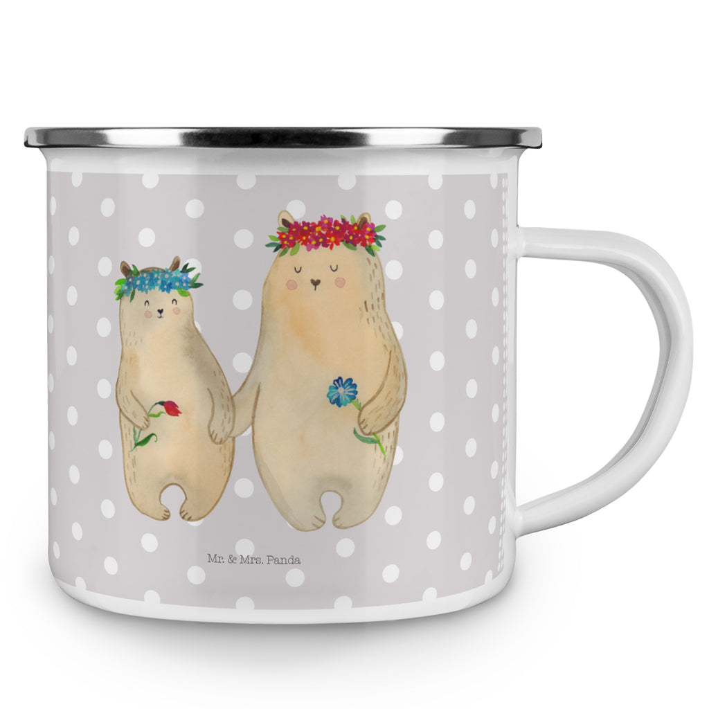 Camping Emaille Tasse Bären mit Blumenkranz Campingtasse, Trinkbecher, Metalltasse, Outdoor Tasse, Emaille Trinkbecher, Blechtasse Outdoor, Emaille Campingbecher, Edelstahl Trinkbecher, Metalltasse für Camping, Kaffee Blechtasse, Camping Tasse Metall, Familie, Vatertag, Muttertag, Bruder, Schwester, Mama, Papa, Oma, Opa, Bär, Bären, Mutter, Mutti, Mami, Lieblingsmensch, Lieblingsmama, beste Mutter, weltbeste Mama, Geschenk Mama. Muttertag, Tochter, Kind, Kinder, Töchter, Family, Vorbild