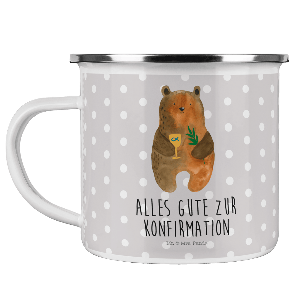 Camping Emaille Tasse Konfirmation-Bär Campingtasse, Trinkbecher, Metalltasse, Outdoor Tasse, Emaille Trinkbecher, Blechtasse Outdoor, Emaille Campingbecher, Edelstahl Trinkbecher, Metalltasse für Camping, Kaffee Blechtasse, Camping Tasse Metall, Bär, Teddy, Teddybär, Konfirmation, Kirche, evangelisch, Gottesdienst