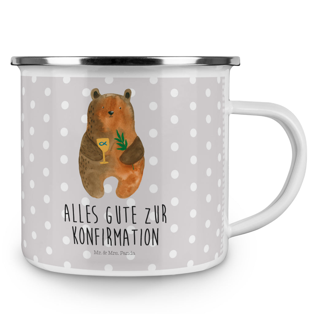 Camping Emaille Tasse Konfirmation-Bär Campingtasse, Trinkbecher, Metalltasse, Outdoor Tasse, Emaille Trinkbecher, Blechtasse Outdoor, Emaille Campingbecher, Edelstahl Trinkbecher, Metalltasse für Camping, Kaffee Blechtasse, Camping Tasse Metall, Bär, Teddy, Teddybär, Konfirmation, Kirche, evangelisch, Gottesdienst