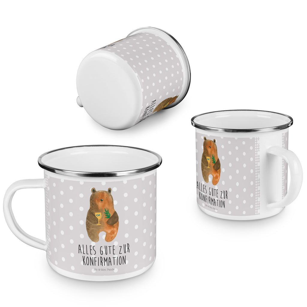 Camping Emaille Tasse Konfirmation-Bär Campingtasse, Trinkbecher, Metalltasse, Outdoor Tasse, Emaille Trinkbecher, Blechtasse Outdoor, Emaille Campingbecher, Edelstahl Trinkbecher, Metalltasse für Camping, Kaffee Blechtasse, Camping Tasse Metall, Bär, Teddy, Teddybär, Konfirmation, Kirche, evangelisch, Gottesdienst