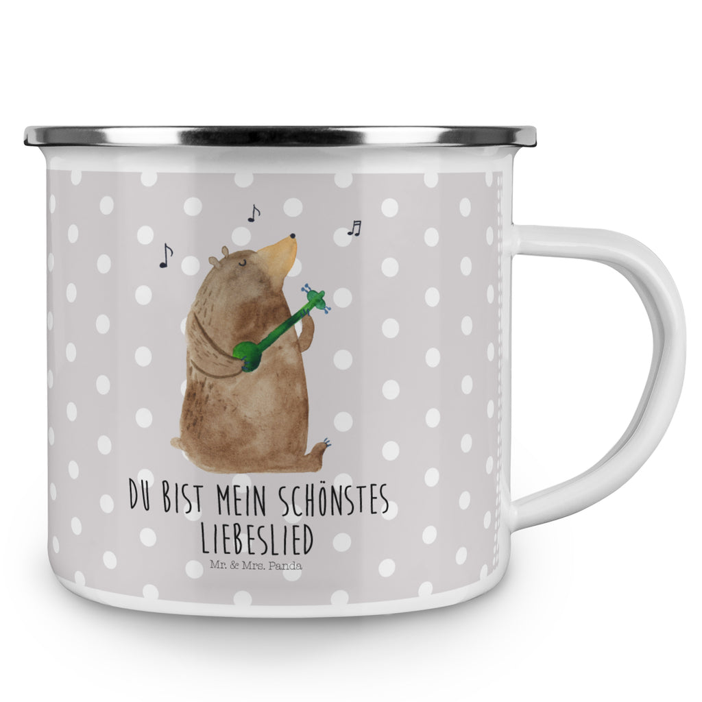 Camping Emaille Tasse Bär Lied Campingtasse, Trinkbecher, Metalltasse, Outdoor Tasse, Emaille Trinkbecher, Blechtasse Outdoor, Emaille Campingbecher, Edelstahl Trinkbecher, Metalltasse für Camping, Kaffee Blechtasse, Camping Tasse Metall, Bär, Teddy, Teddybär, Bärchen, Bear, Liebeslied, Lied, Song, Valentinstag, Valentine, Geschenk, Partner, Liebe, Freundin, Frau, Herz, Spruch