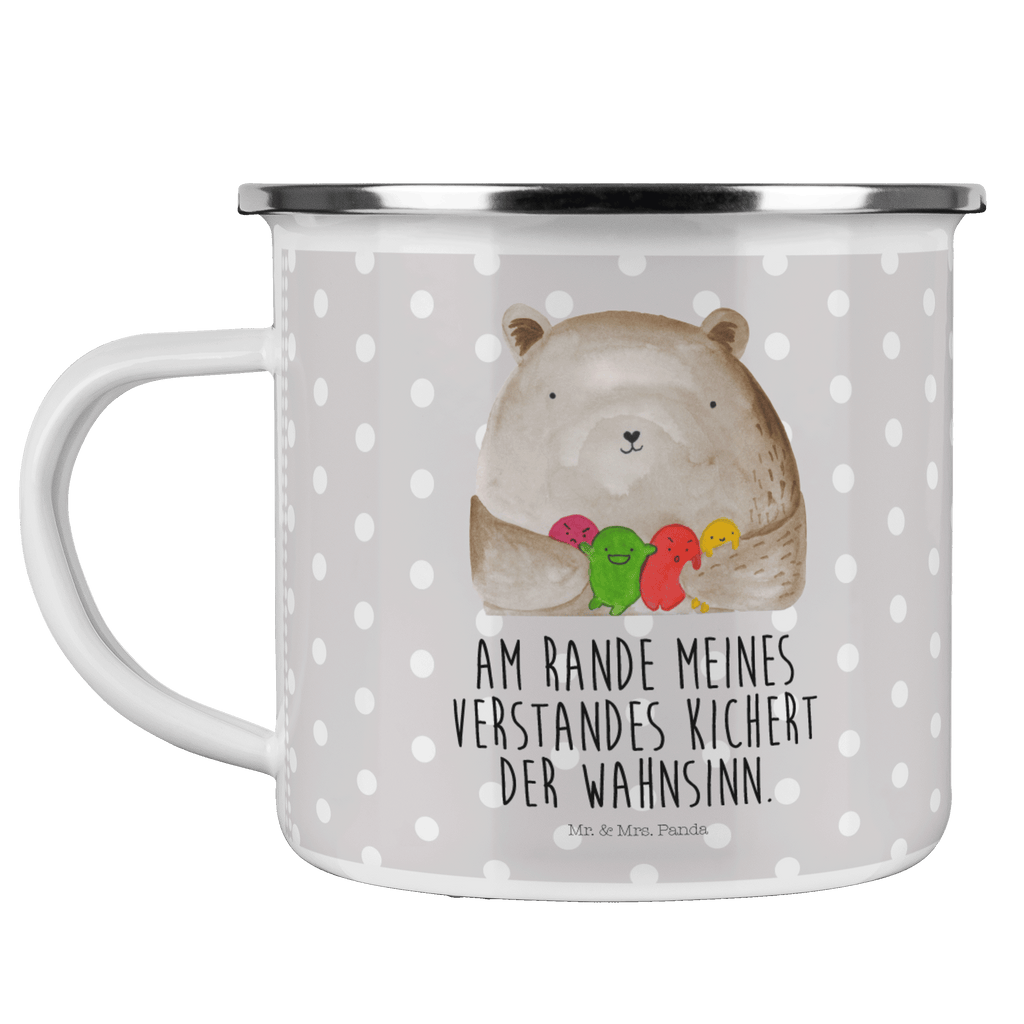 Camping Emaille Tasse Bär Gefühl Campingtasse, Trinkbecher, Metalltasse, Outdoor Tasse, Emaille Trinkbecher, Blechtasse Outdoor, Emaille Campingbecher, Edelstahl Trinkbecher, Metalltasse für Camping, Kaffee Blechtasse, Camping Tasse Metall, Bär, Teddy, Teddybär, Wahnsinn, Verrückt, Durchgedreht