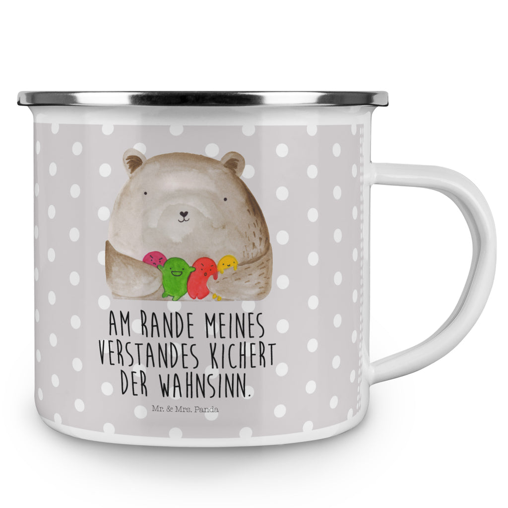 Camping Emaille Tasse Bär Gefühl Campingtasse, Trinkbecher, Metalltasse, Outdoor Tasse, Emaille Trinkbecher, Blechtasse Outdoor, Emaille Campingbecher, Edelstahl Trinkbecher, Metalltasse für Camping, Kaffee Blechtasse, Camping Tasse Metall, Bär, Teddy, Teddybär, Wahnsinn, Verrückt, Durchgedreht