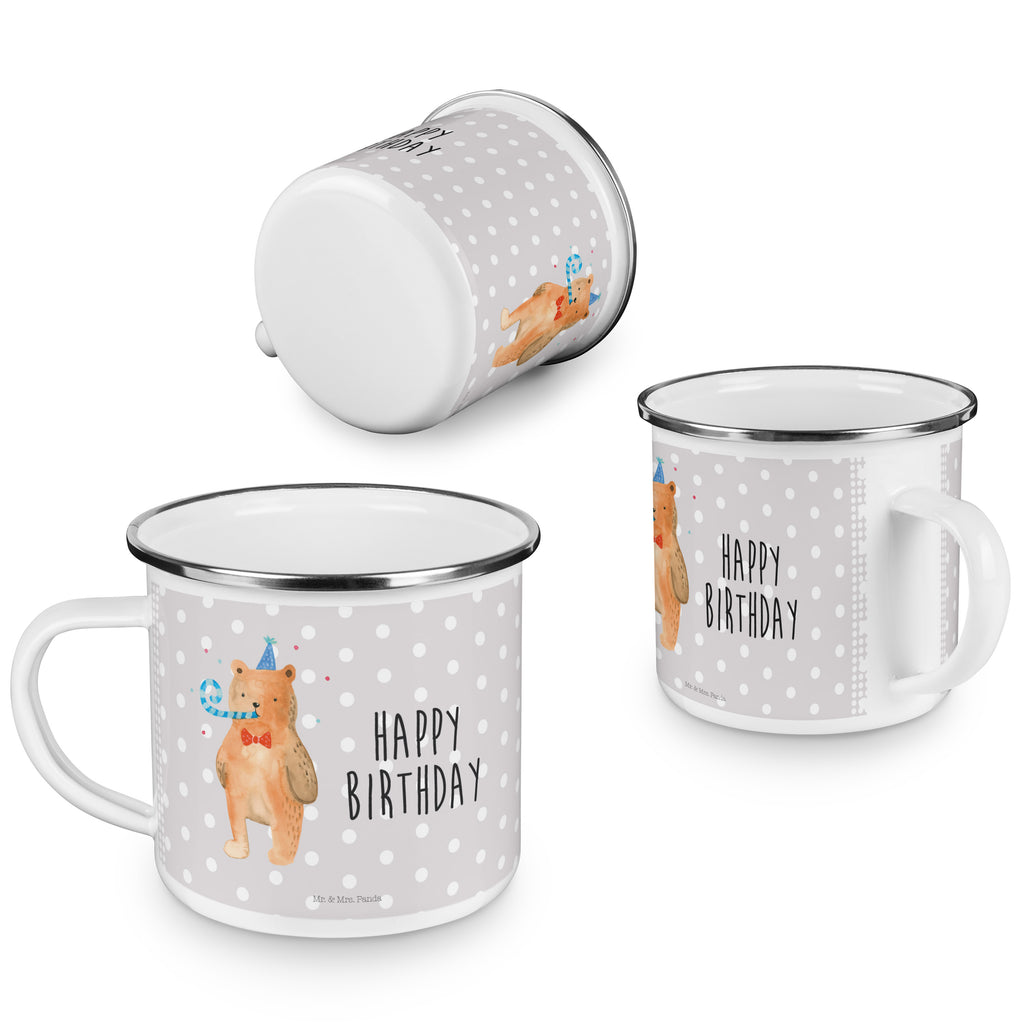 Camping Emaille Tasse Birthday Bär Campingtasse, Trinkbecher, Metalltasse, Outdoor Tasse, Emaille Trinkbecher, Blechtasse Outdoor, Emaille Campingbecher, Edelstahl Trinkbecher, Metalltasse für Camping, Kaffee Blechtasse, Camping Tasse Metall, Bär, Teddy, Teddybär, Happy Birthday, Alles Gute, Glückwunsch, Geburtstag