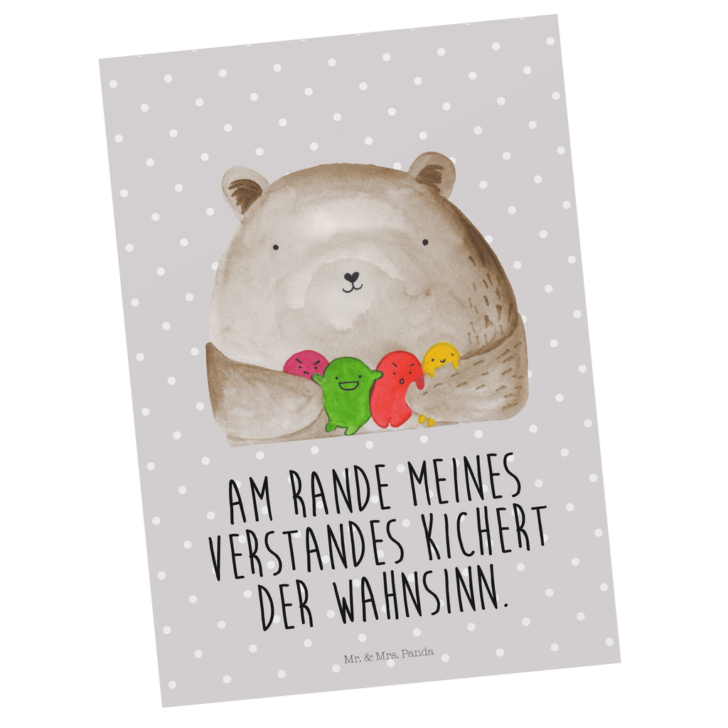 Postkarte Bär Gefühl Geschenkkarte, Grußkarte, Karte, Einladung, Ansichtskarte, Geburtstagskarte, Einladungskarte, Dankeskarte, Bär, Teddy, Teddybär, Wahnsinn, Verrückt, Durchgedreht