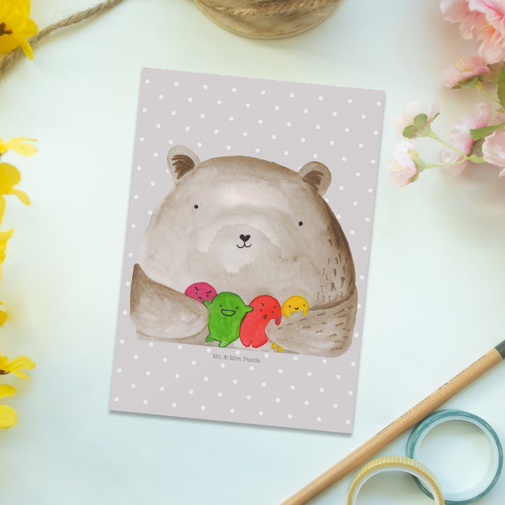 Postkarte Bär Gefühl Geschenkkarte, Grußkarte, Karte, Einladung, Ansichtskarte, Geburtstagskarte, Einladungskarte, Dankeskarte, Bär, Teddy, Teddybär, Wahnsinn, Verrückt, Durchgedreht