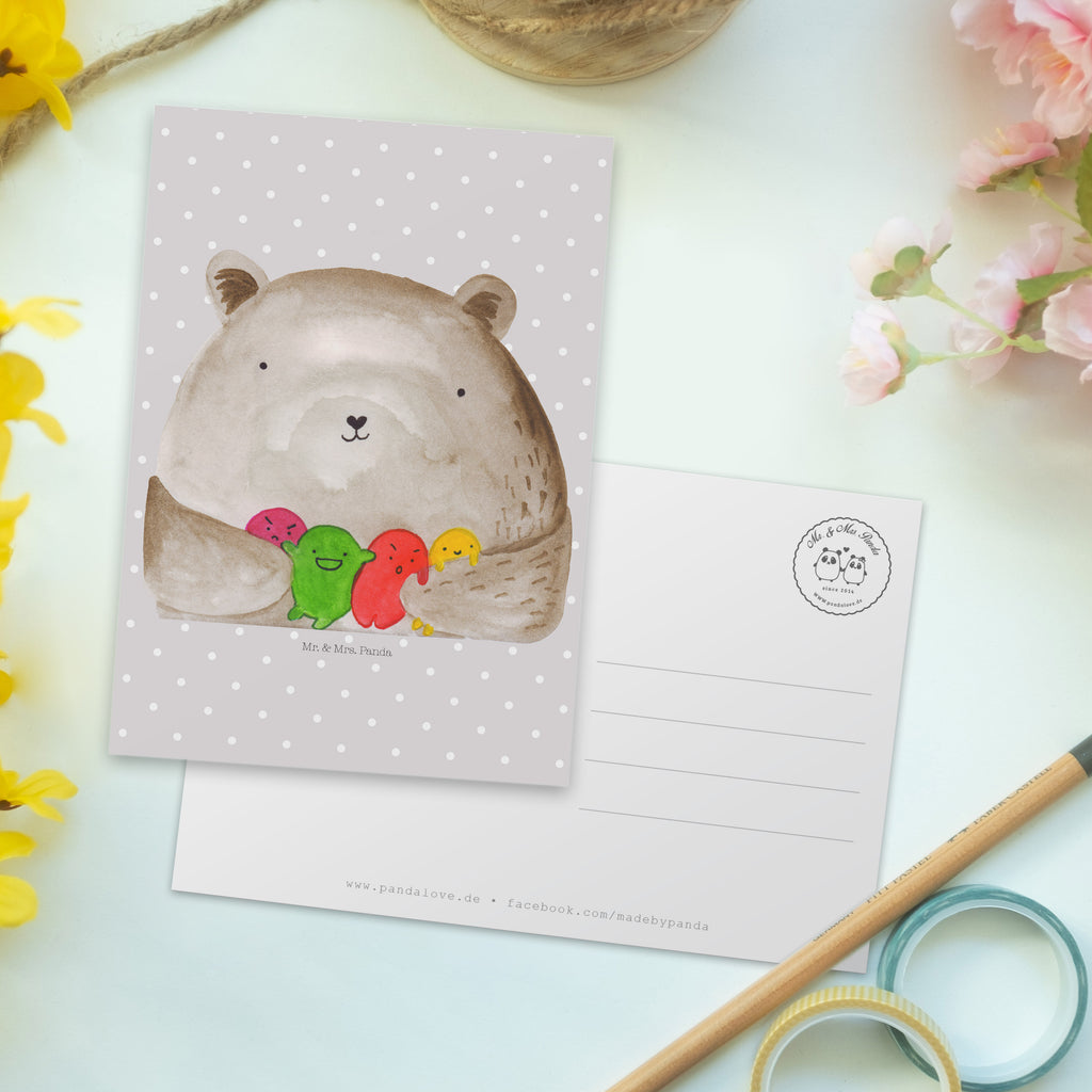 Postkarte Bär Gefühl Geschenkkarte, Grußkarte, Karte, Einladung, Ansichtskarte, Geburtstagskarte, Einladungskarte, Dankeskarte, Bär, Teddy, Teddybär, Wahnsinn, Verrückt, Durchgedreht
