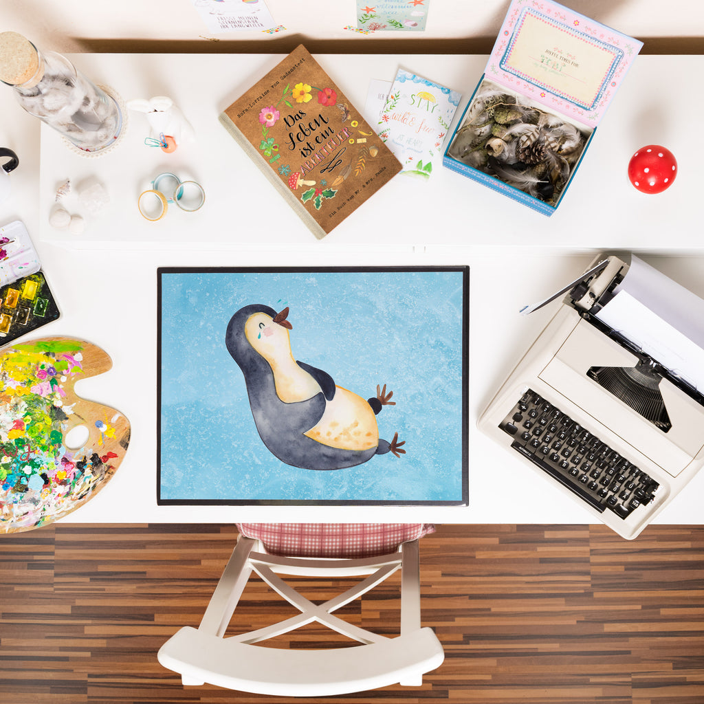 Schreibtischunterlage Pinguin lachend Schreibunterlage, Schreibtischauflage, Bürobedarf, Büroartikel, Schreibwaren, Schreibtisch Unterlagen, Schreibtischunterlage Groß, Pinguin, Pinguine, lustiger Spruch, Optimismus, Fröhlich, Lachen, Humor, Fröhlichkeit