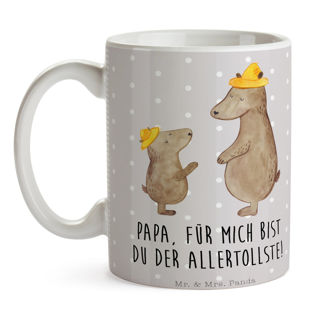 Tasse Bären mit Hut Bär, Bären, Vater, Papa, Vatertag, Papi, Paps, Dad, Daddy, Lieblingsmensch, Sohn, Söhne, Kind, Kinder, Vater-Sohn, Familie, Family, Vorbild Becher, Kaffeetasse, Kaffeebecher, Tee, Frühstück, Büro  Familie, Vatertag, Muttertag, Bruder, Schwester, Mama, Papa, Oma, Opa