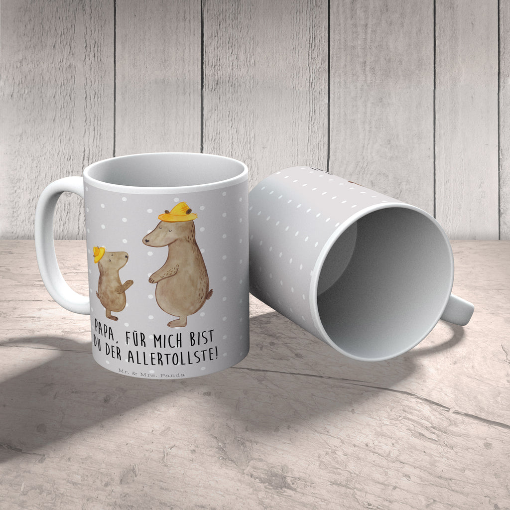 Tasse Bären mit Hut Bär, Bären, Vater, Papa, Vatertag, Papi, Paps, Dad, Daddy, Lieblingsmensch, Sohn, Söhne, Kind, Kinder, Vater-Sohn, Familie, Family, Vorbild Becher, Kaffeetasse, Kaffeebecher, Tee, Frühstück, Büro  Familie, Vatertag, Muttertag, Bruder, Schwester, Mama, Papa, Oma, Opa
