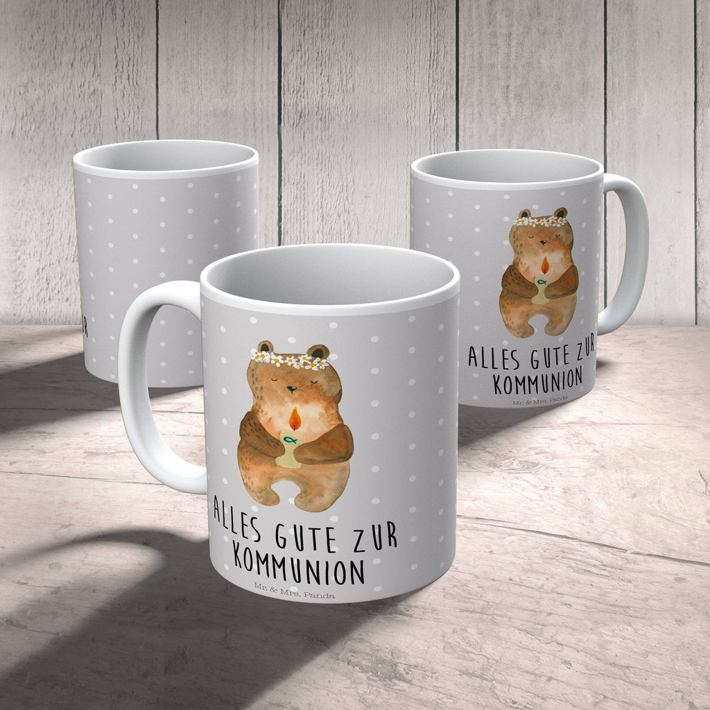 Tasse Kommunion-Bär Kommunion, Gottes Segen, Taufkerze, katholisch Becher, Kaffeetasse, Kaffeebecher, Tee, Frühstück, Büro  Bär, Teddy, Teddybär