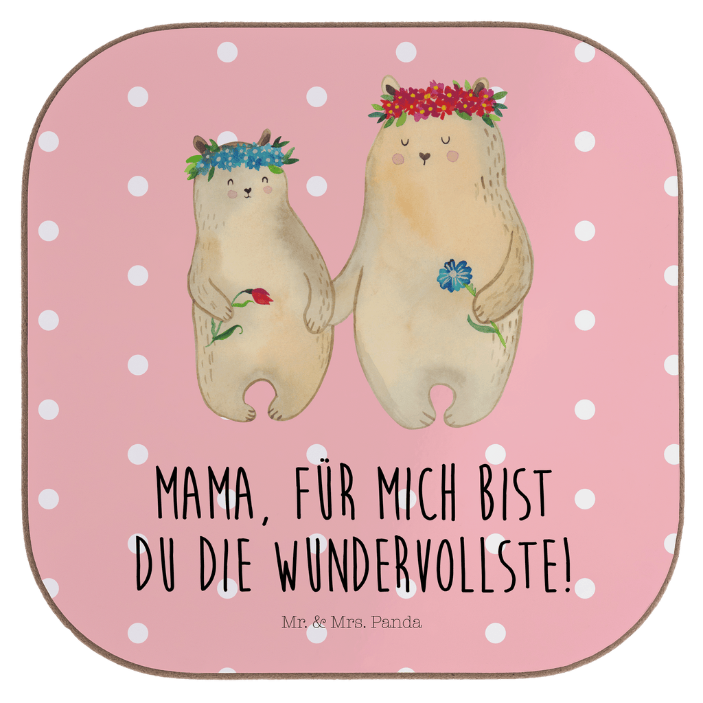 Quadratische Untersetzer Bären mit Blumenkranz Bierdeckel, Glasuntersetzer, Untersetzer Gläser, Getränkeuntersetzer, Familie, Vatertag, Muttertag, Bruder, Schwester, Mama, Papa, Oma, Opa, Bär, Bären, Mutter, Mutti, Mami, Lieblingsmensch, Lieblingsmama, beste Mutter, weltbeste Mama, Geschenk Mama. Muttertag, Tochter, Kind, Kinder, Töchter, Family, Vorbild